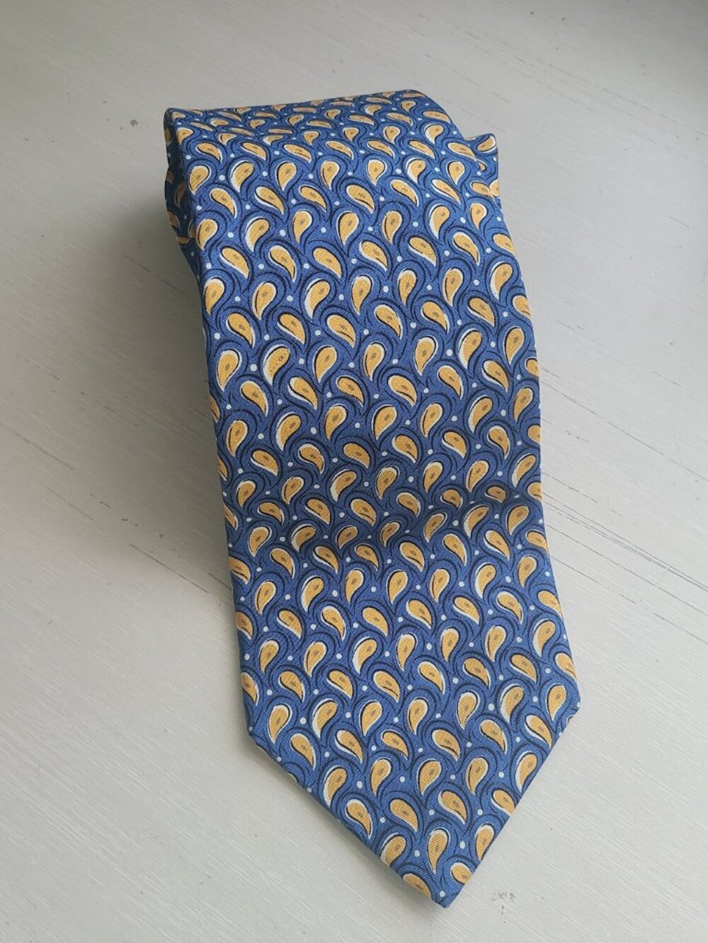 Vtg 90s Abercrombie & Fitch Gentlemen’s Clothiers Silk Paisley Tie USA Handmade